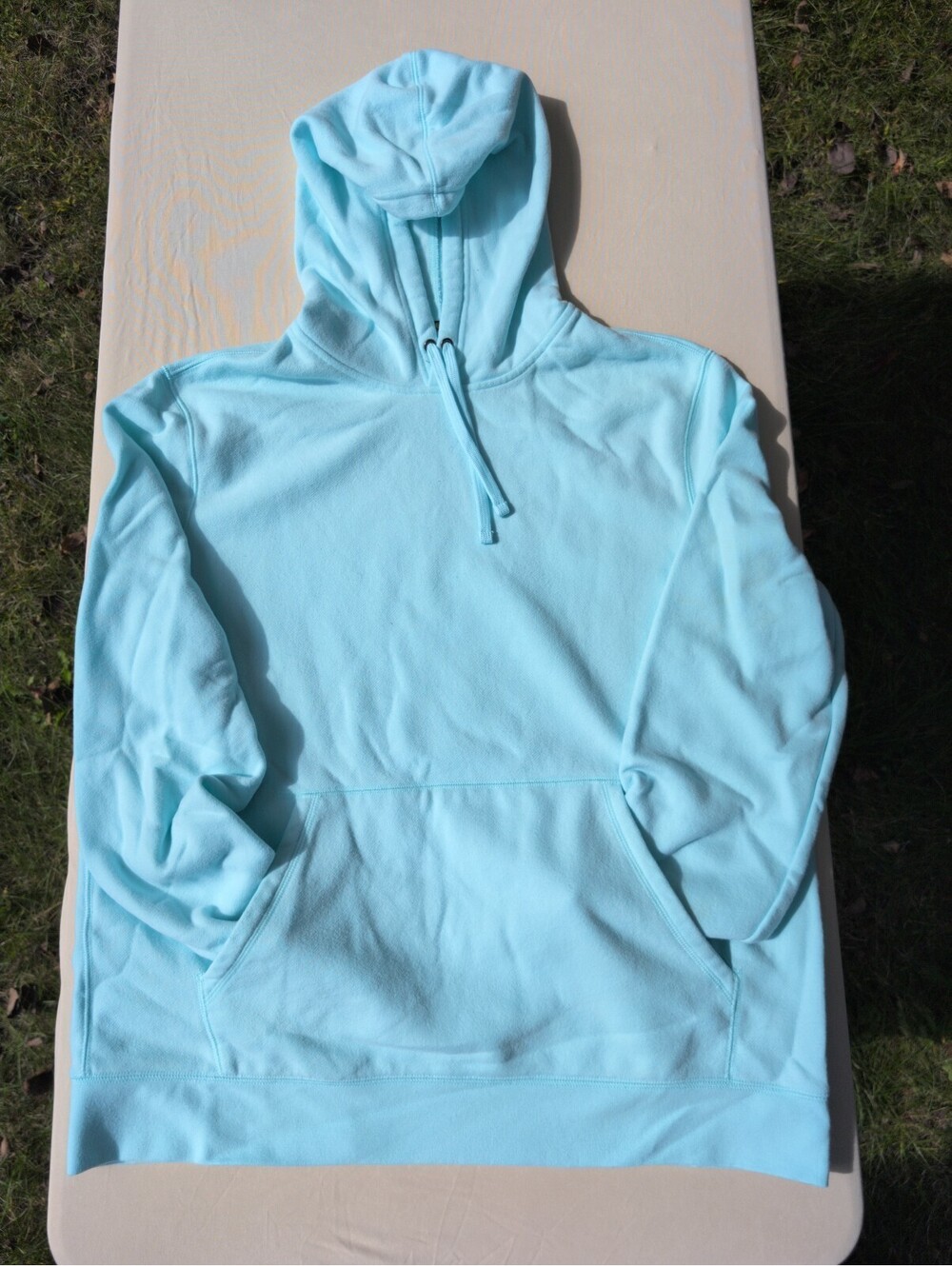 Tek Gear Ultra Soft Fleece Hoodie Mens Large Cool Blue Pullover Sweatshirt NWOT